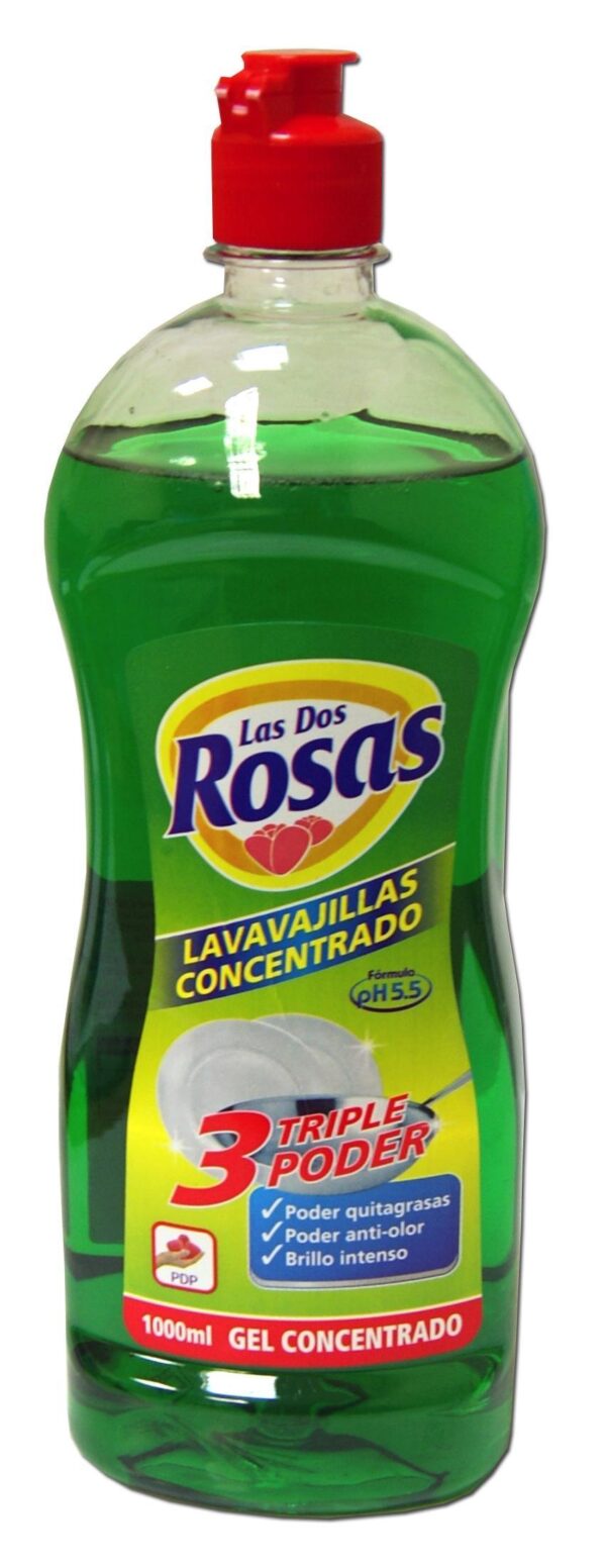 LAS DOS ROSAS LAVAVAJILLAS CONCENTRADO VERDE 1L