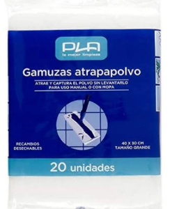 PLA GAMUZA 20U.ATRAPAPOLVO REC AMBIO 40X30CM.